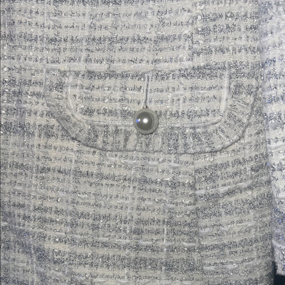 Kate Spade New York Cream Star Bright Sparkle Tweed Coat Size 0–10 | NWOT - Picture 8 of 10